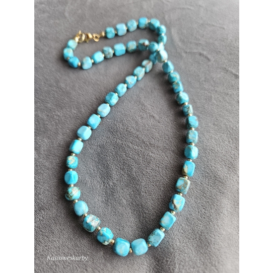 Naszyjnik z jaspisu niebieski